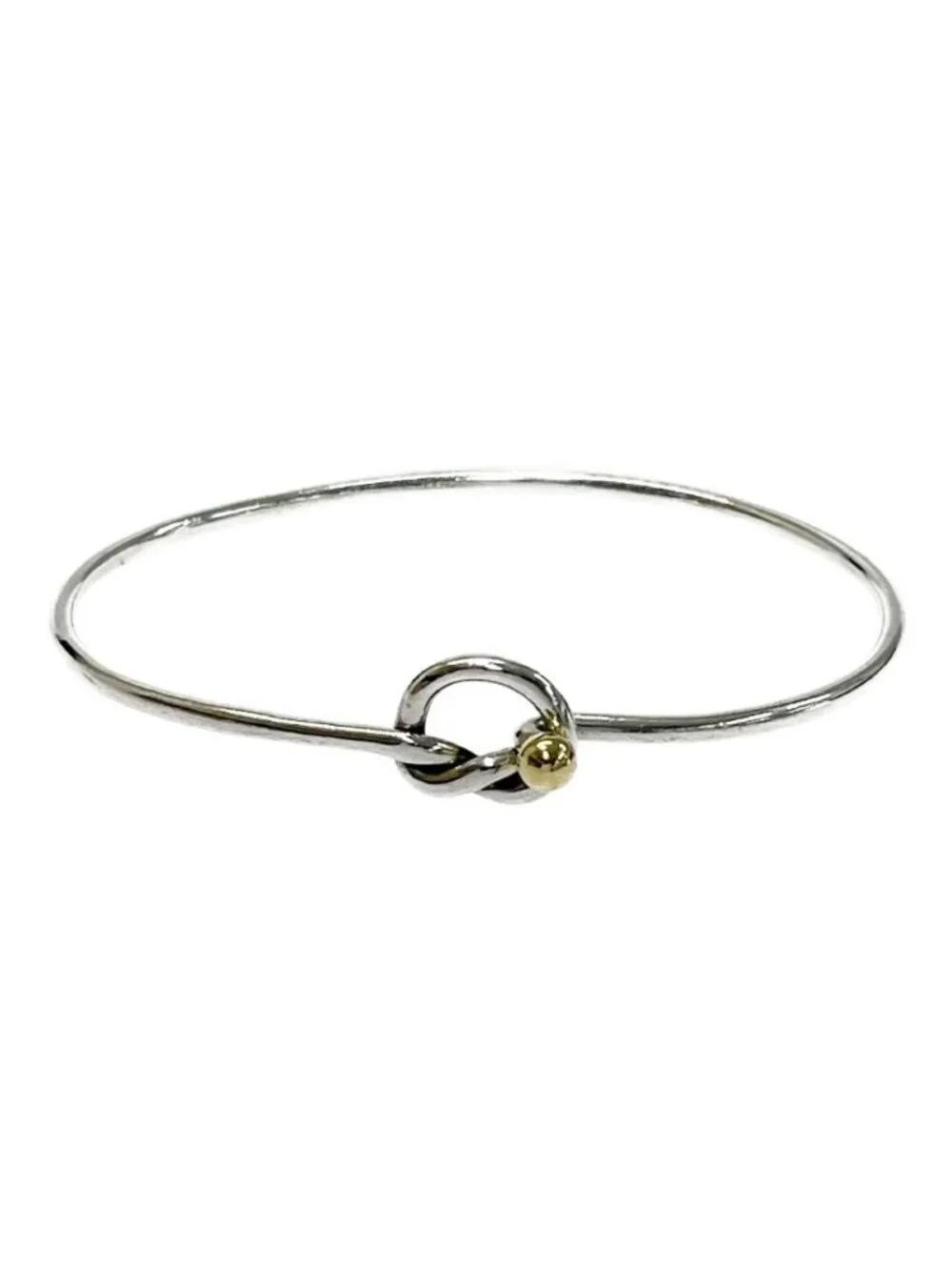 Tiffany & Co Silver Hook & Eye Love Knot Bangle Bracelet